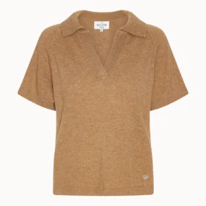 Bella polo t-shirt, Caramel | Wuth Copenhagen