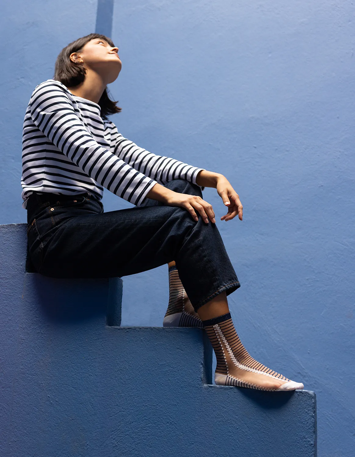 Boavista Blue, transparente strømper | Atelier St Eustache - Billede 4