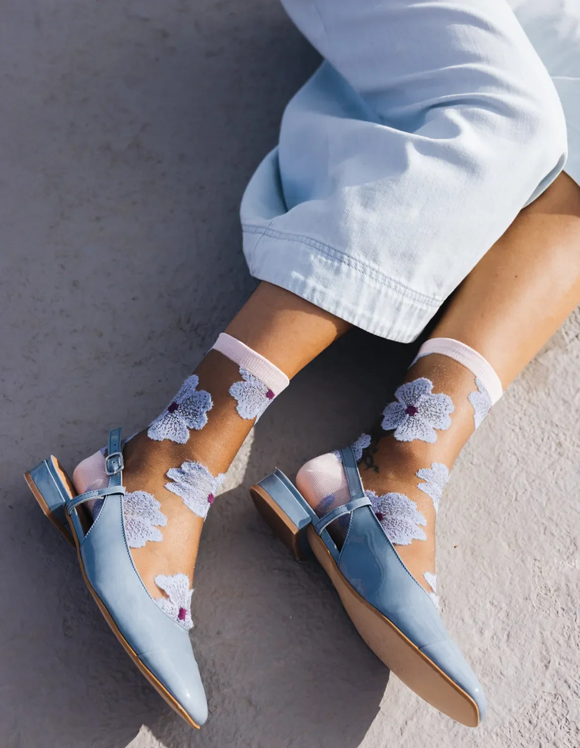 Murano Mauve, transparente strømper | Atelier St Eustache - Billede 3