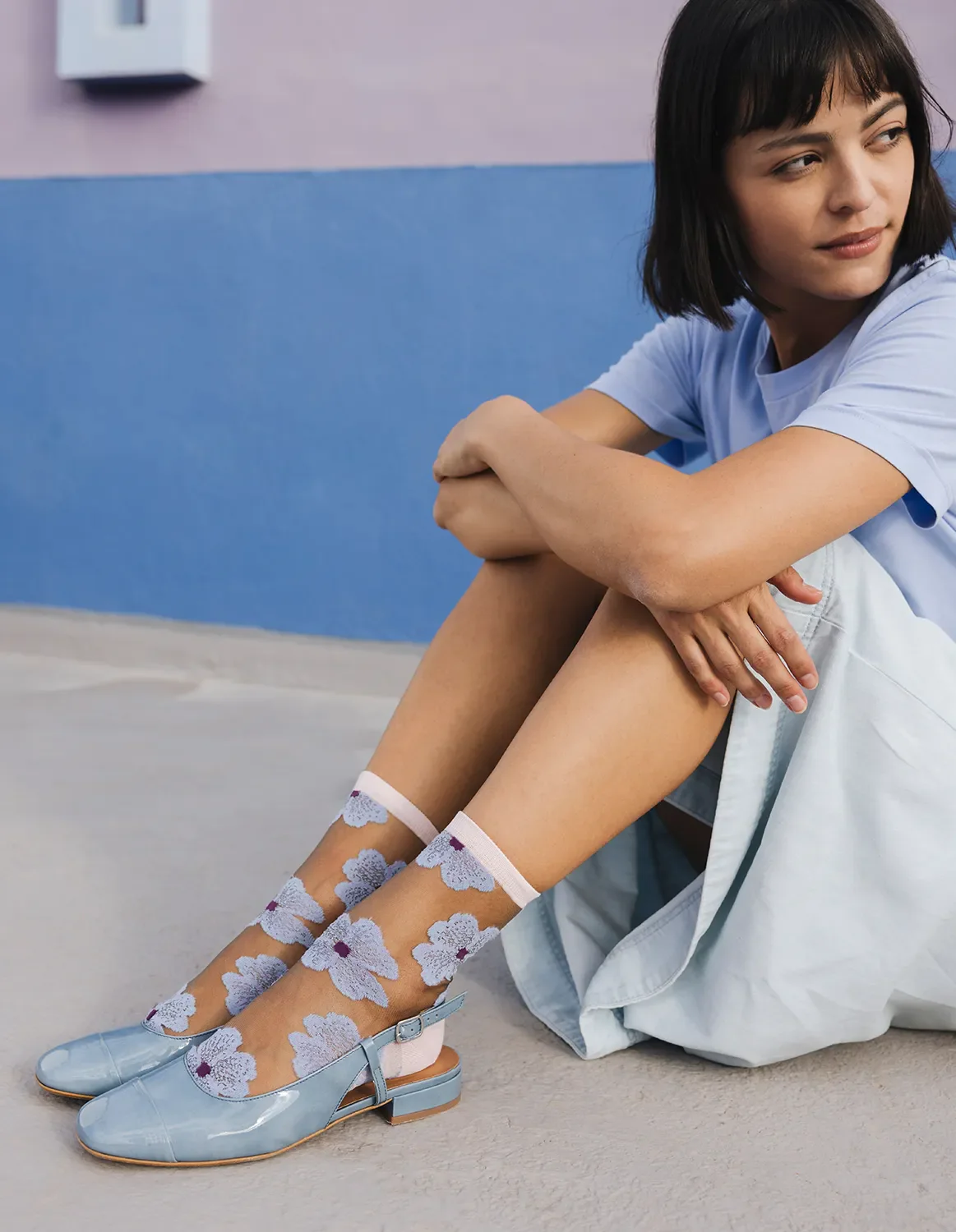 Murano Mauve, transparente strømper | Atelier St Eustache - Billede 4