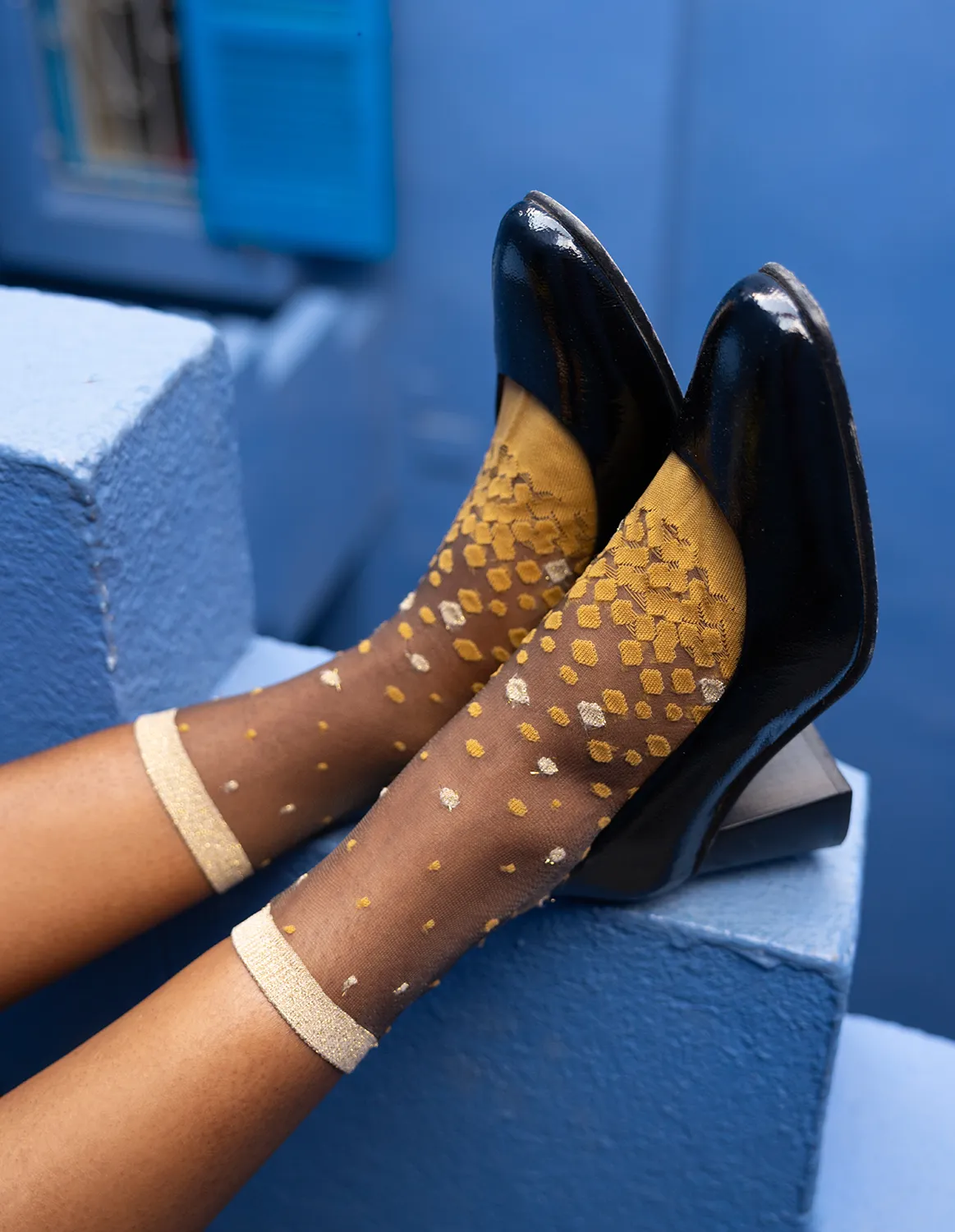 NakaMeguro Ocre, transparente strømper | Atelier St Eustache